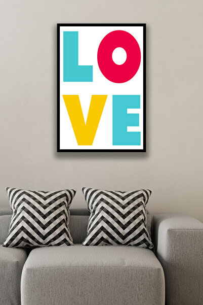 Nod Model de masă din lemn MDF cu aspect cadru text Love, sufragerie, hol, bi...