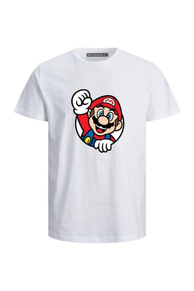Efendioğlu Design Tricou pentru copii din bumbac imprimat Super Mario