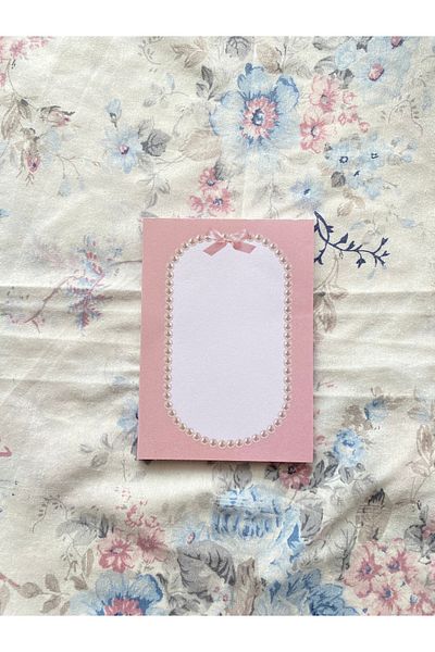 merccuri crafts coquette Pearl glued a6 notepad notebook with planner to do list memo pad
