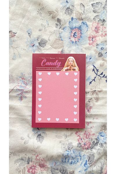 merccuri crafts coquette Candy glued a6 notepad notebook with planner to do list memo pad