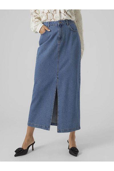 Vero Moda Jeansrock Vmjust Hohe Taille Langer Rock