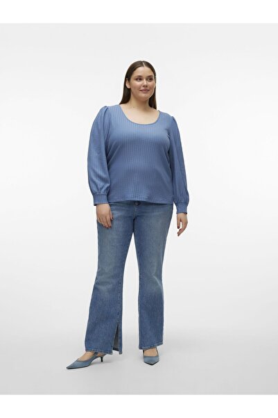 Veromoda Curve Bluse Normal geschnitten U-Ausschnitt Curve Voluminöser Armschnitt Top