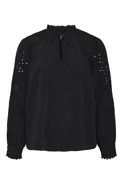 Veromoda Curve Bluse Normal geschnitten V-Ausschnitt Curve Ärmelbündchen mit Knopf Top