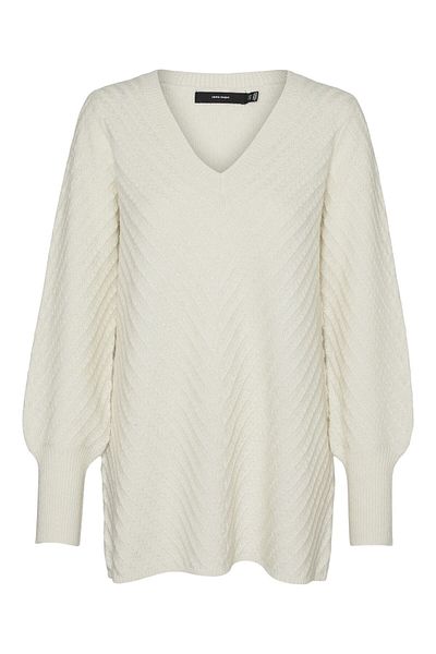 Vero Moda Strickpullover VMANJASTINNA LONG V-NEK PULLOVER GA EXC