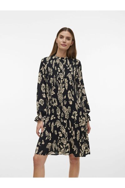 Vero Moda Kleid Normal geschnitten Rundhals Elastisches Bündchen Kurzes Kleid