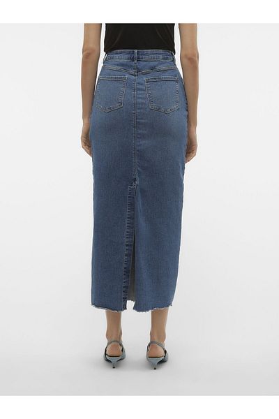 Vero Moda Jeansrock Vmberla Hohe Taille Langer Rock