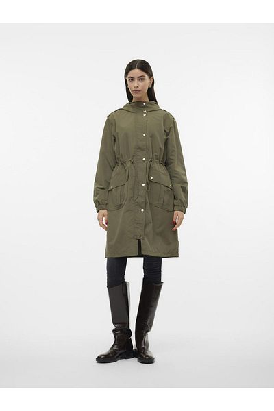 Vero Moda Langer Parka Kapuze Elastischer Bündchen Parka