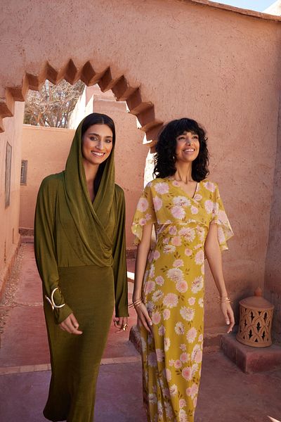 Trendyol Modest Khaki Double Breasted Collar Hooded Stylish Knitted Dress TCTSS24EB00038