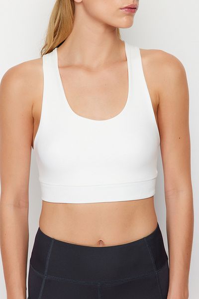 Trendyol Collection White Back String Strap Supported/Styling Knitted Sports Bra THMSS24SS00018