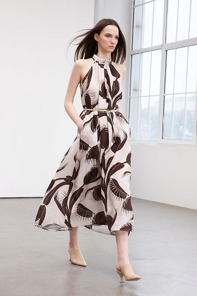 Trendyol Collection Limited Edition Brown Floral Straight Cut Maxi Woven Dress TWOSS24EL00555
