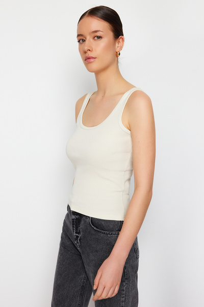 Trendyol Collection Bazénový límec přiléhavý na kámen/na tělo Žebrovaný pružný pletený sportovec TWOSS22AL0042