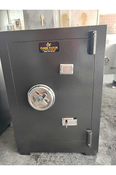 ömer faruk 55 CM DEPREME YANGINA DAYANIKLI ÇELİK PARA KASASI ANTRASİT SİYAH
