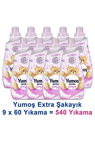 Yumoş Extra Konsantre Çamaşır Yumuşatıcısı Şakayık 1440 ml 60 Yıkama x 9 Adet