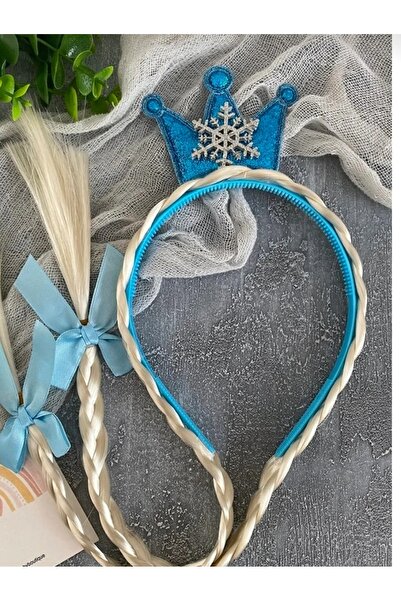 ZNS Accessories Glittery Snowflake Figure Braided Bow Children's Crown
