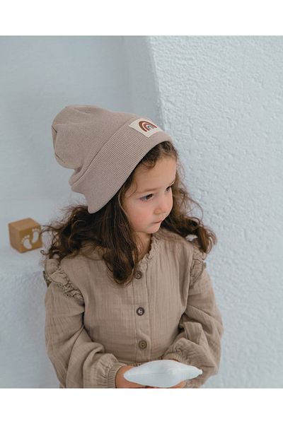 Lisara Rib Beanie Cocuk Rainbow Detailed