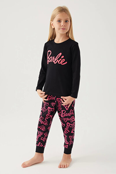 Pierre Cardin Barbie L1766-3 Kız Çocuk Uzun Kol Pijama Takımı
