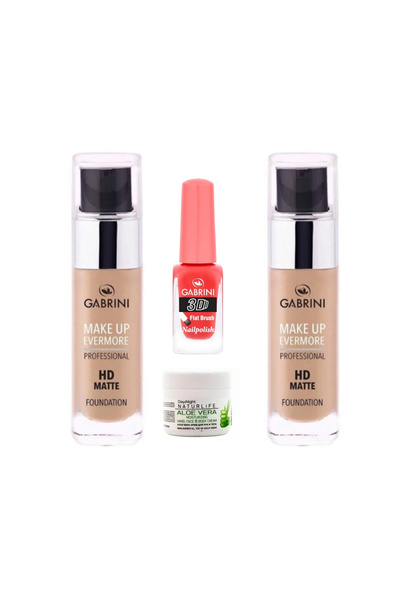 Gabrini Mat Fondöten Professional Hd Matte Foundation 1 No 2 adet + gabrini o...