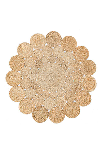 Eko Halı Yuvarlak El Dokuma Naturel Jüt Hasır Halı SOLO CA-111 NATURAL XW