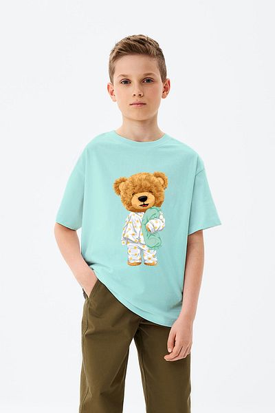ADABEBEK Πιτζάμες με θέμα την ώρα του ύπνου Teddy Bear με στάμπα για αγόρι