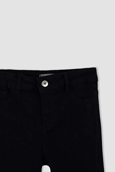 DUBAİ ÇOCUK Kız Çocuk Dar Paça Dar Kalıp Likralı Tüylenmez Renk Atmaz Siyah Pantolon