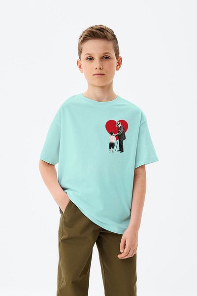ADABEBEK Στην καρδιά του παιδιού ataturk Love Themed Printed 23 Απριλίου Προσαρμοσμένο μπλουζάκι για αγόρι