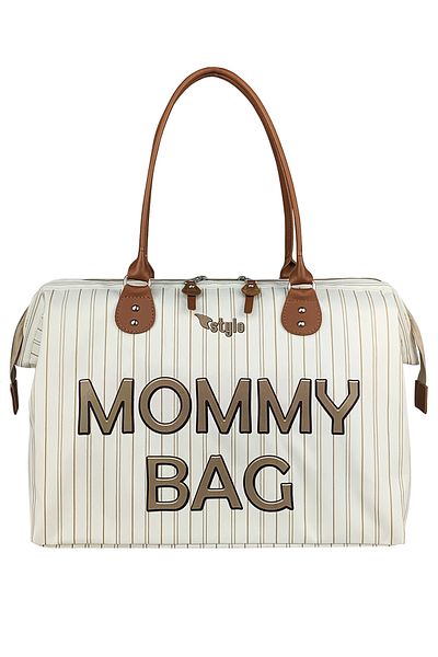 Stylo Mommy Bag Usa Mother Baby Care and Women's Bag-Cream Striped