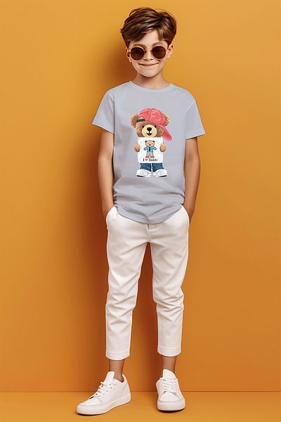 ADABEBEK Tricou pentru băieți cu imprimeu Teddy Bear cu imprimeu I Love My Father