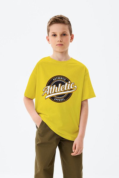 ADABEBEK Athletic Printed Logo Boys' T-Shirt