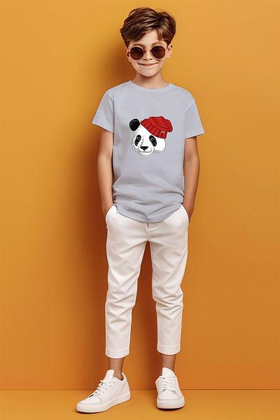 ADABEBEK Μπλουζάκι για αγόρι Beret Panda Printed