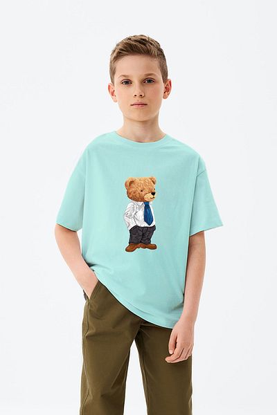 ADABEBEK Teddy Bear εμπριμέ μπλουζάκι για αγόρι με κοστούμι