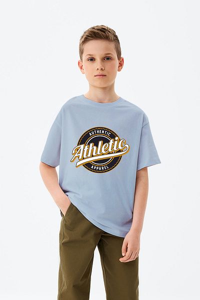 ADABEBEK Tricou pentru băieți cu logo imprimat Athletic