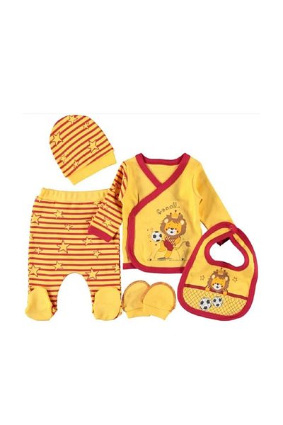 GÜLÜCÜK Newborn Baby Fan Bodysuit Set 5 Pieces 100% Cotton