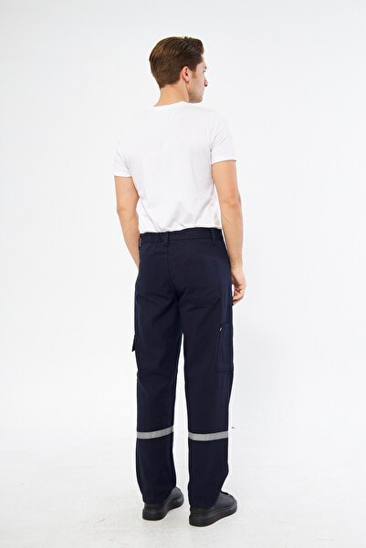 mervem İş Pantolonu 7/7 Gabardin %100 Pamuk Reflektörlü Kargo Cepli