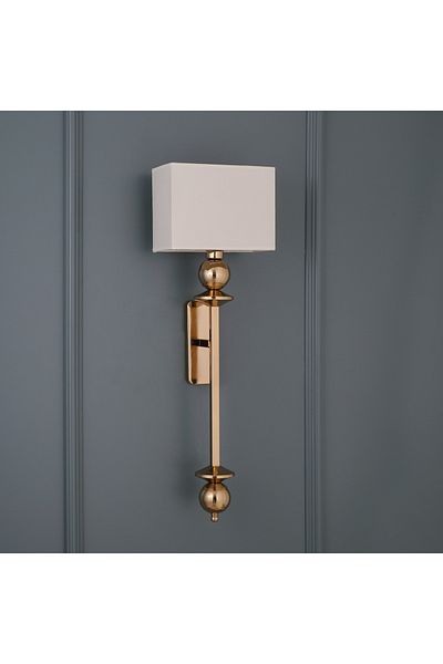 Elit Aydınlatma Neptune Modern Wall Sconce White Color Fabric Headboard Ballerina Color Metal Coating