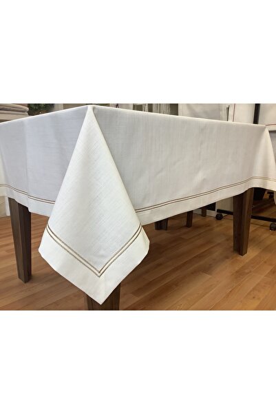 OYA home Altın Simli Çift Pikolu Masa Örtüsü(1) & Runner(1) & Peçete ( 8 ) Se...