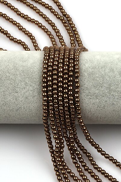 Alibaba Doğaltaş سلسلة هيماتيت نحاسية اللون 4 مم قطع الكرة الأرضية