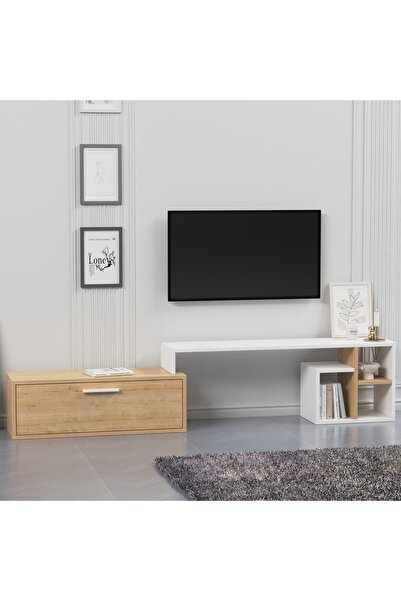 lagomood KARAMEL TV Ünitesi Beyaz Meşe