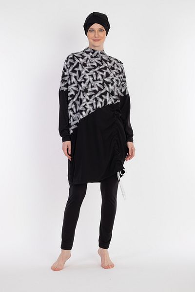 allsea Hijab μαγιό Πλήρως καλυμμένο με κάλυψη Modeset Άνετο υδατοαπωθητικό ύφασμα Μαύρο μαγιό Hijab
