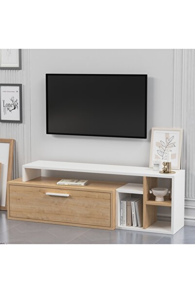 lagomood KARAMEL TV Ünitesi Beyaz Meşe
