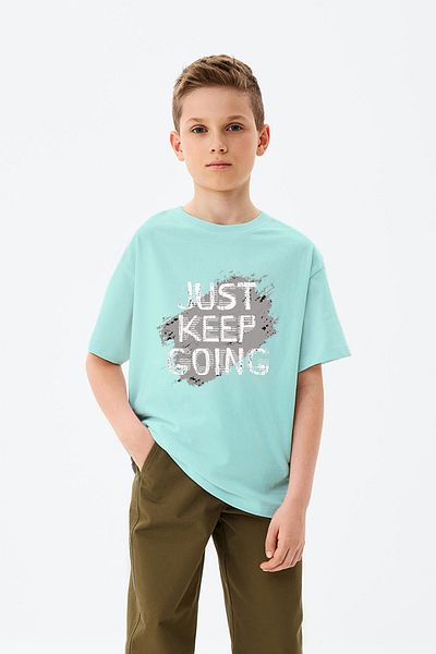 ADABEBEK Just Keep Going Printed Boys' T-shirt