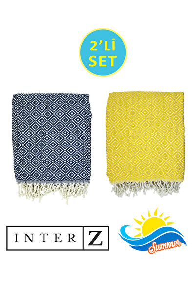 MELONIE Set od 2 peštemal peščarske krpe, 100% pamuk , XXL 100x180cm, Bodrum
