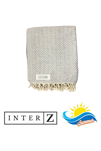 MELONIE Πετσέτα θαλάσσης Marmaris Grey 100% βαμβακερή - XXL 100x180cm