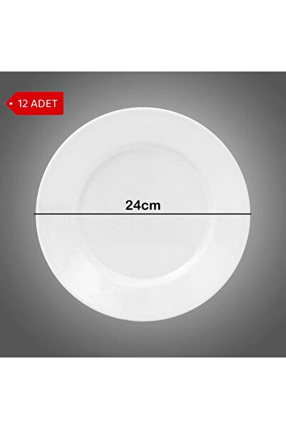 Avangart Mutfak 12 ADET - 24cm Kırılmaya Dayanıklı Kebapçı Büyük Servis Tabağ...