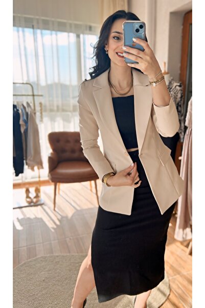 ANKH WOMAN BEJ KUPLU  CEKET