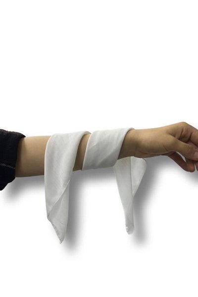 teknotrust Type 1 White Chiffon Scarf - Single Fabric, Single Size, All Age Groups