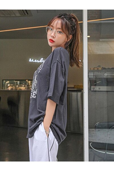 WOODROFFE Γυναικεία/Κορίτσια Smoked Sagacıous Printed Oversize T-shirt