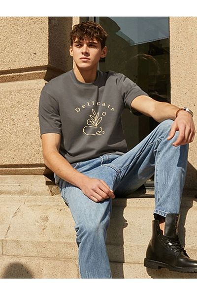 WOODROFFE Ανδρικό μπλουζάκι Oversize Smoked - Delicate Printed