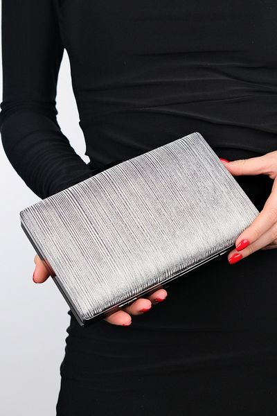 LuviShoes YADAYA Abendtasche für Damen in Platin mit Streifen