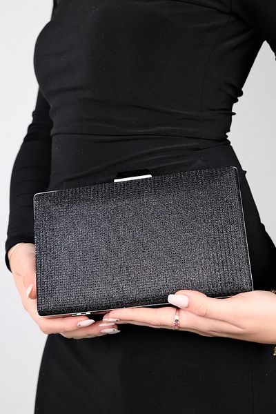 LuviShoes HEROLD Schwarze Glitzer-Abendtasche für Damen