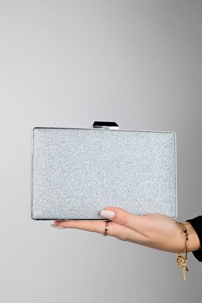 LuviShoes MARSILYA Abendtasche für Damen, silberfarben, Sandglitzer